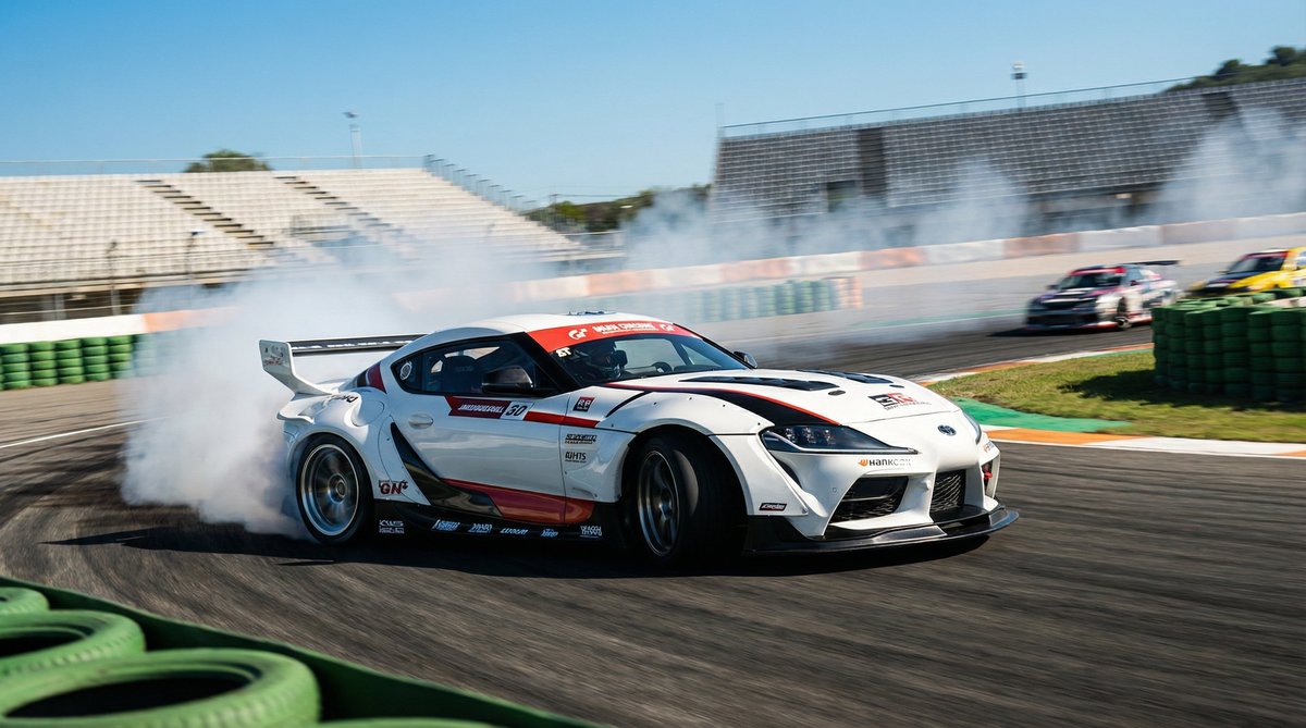 黄色仓库丰田Supra漂移视频